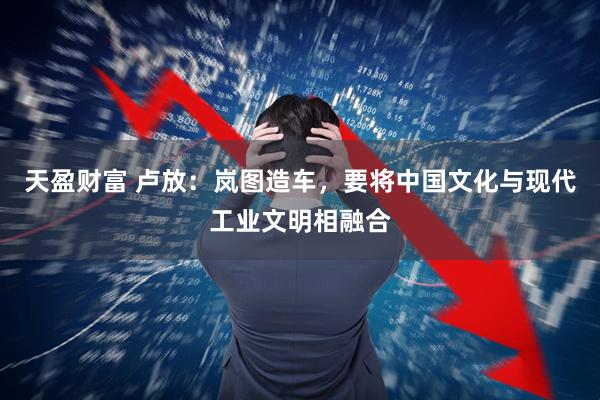 天盈财富 卢放：岚图造车，要将中国文化与现代工业文明相融合